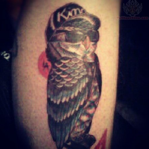 Owl With Goggles Tattoo