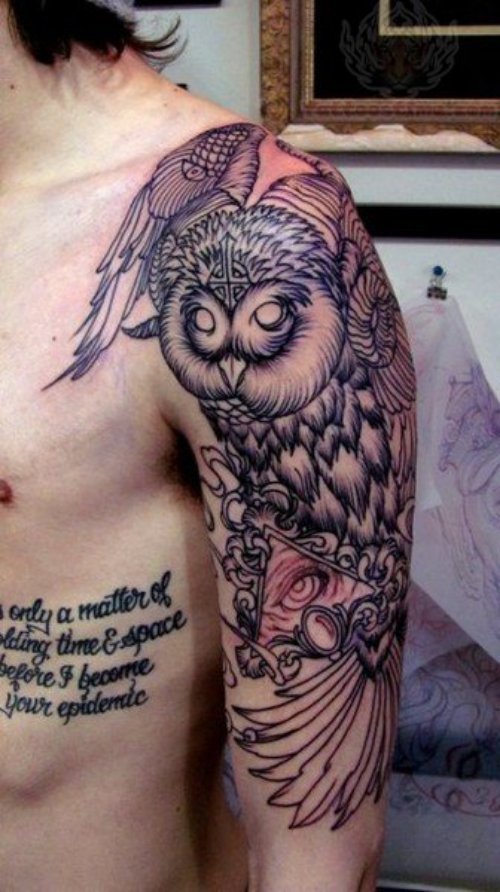Owl Tattoos On Sleeve