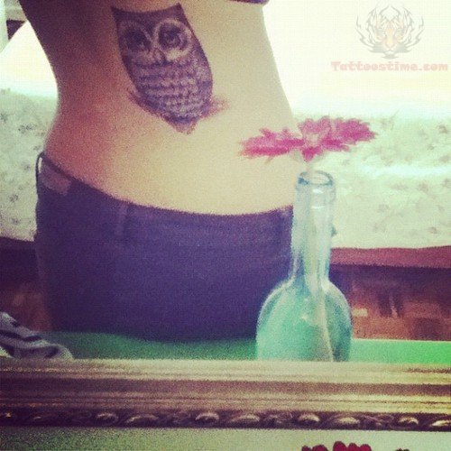 Owl Tattoo On Side