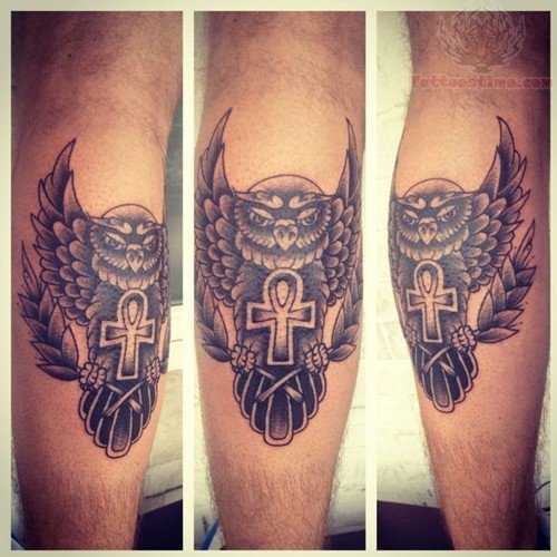 Owl Ankh Tattoo