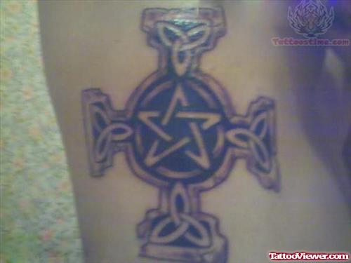 Pagan Celtic Cross  Tattoo