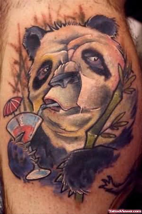Panda With a Cocktail Tattoo