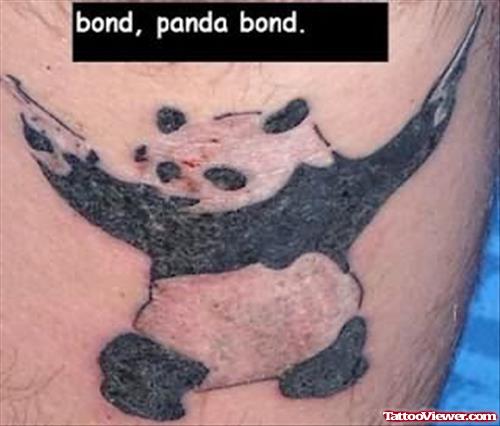 Panda Tattoo On Knee