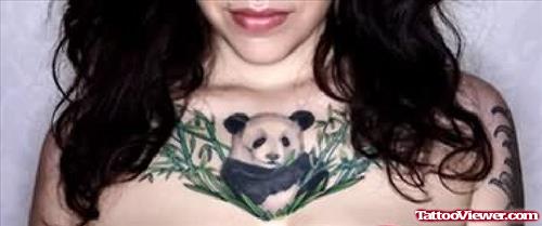 Panda Tattoo On Chest For Girls