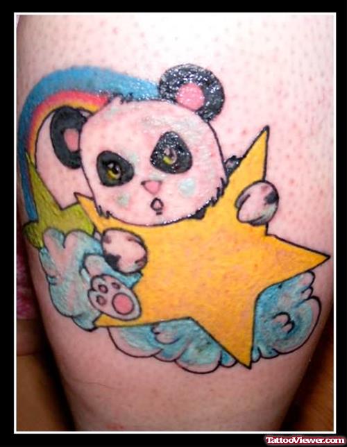 Panda And Star Tattoo