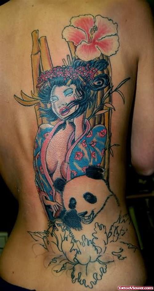 Giesha And Panda Tattoo