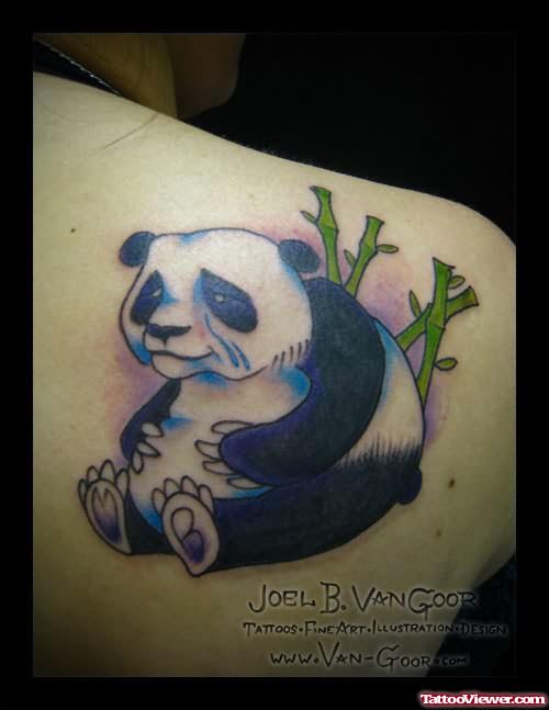 Sad Panda Tattoo On Back