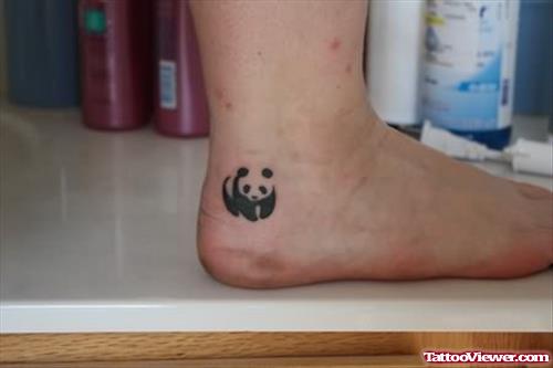 Small Panda Tattoo On Ankle