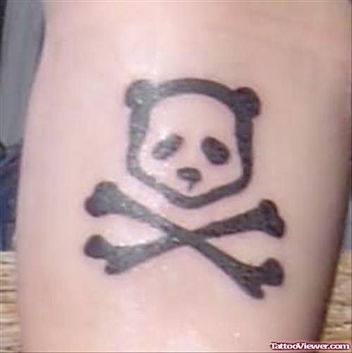 Skull Tattoo - Sad Panda and Cross Bones Tattoo