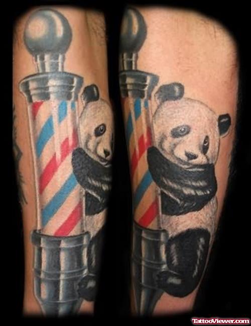 Panda Barber Pole Tattoo