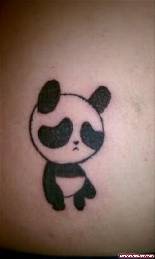Tiny Sad Panda Tattoo