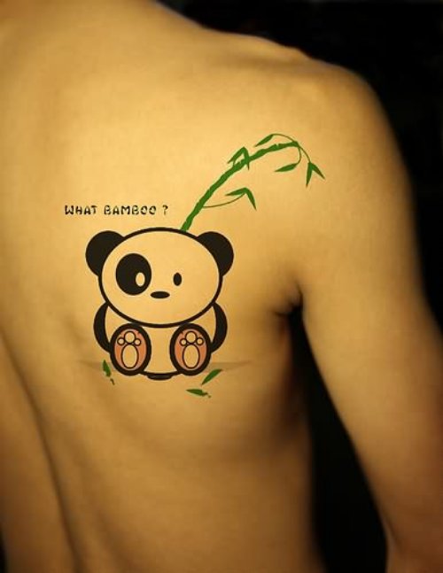 Panda Tattoo Design On Back Shoulder
