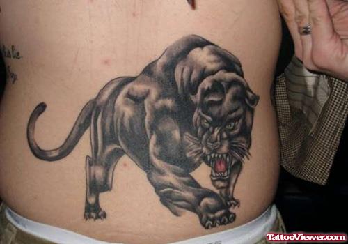 Black Panther Tattoo On Side Rib