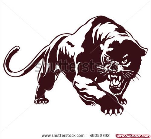 Angry Black Panther Tattoo Design