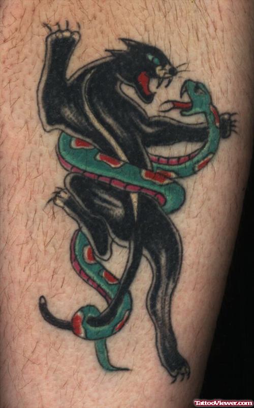 Snake And Panther Tattoo