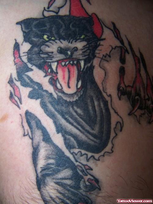Ripped Skin Black Panther Tattoo
