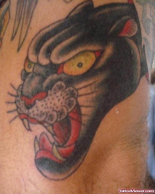 Colored Panther Tattoo On Arm