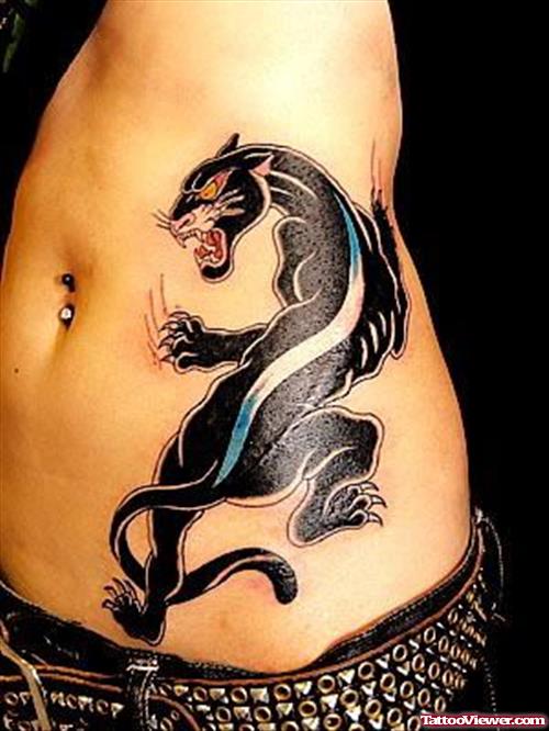 Black Panther Tattoo On Side