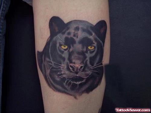 Amazing Black Panther Head Tattoo