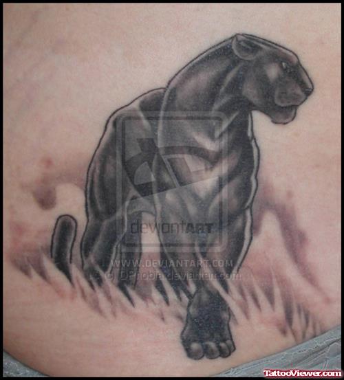 Crazy Black Panther Tattoo