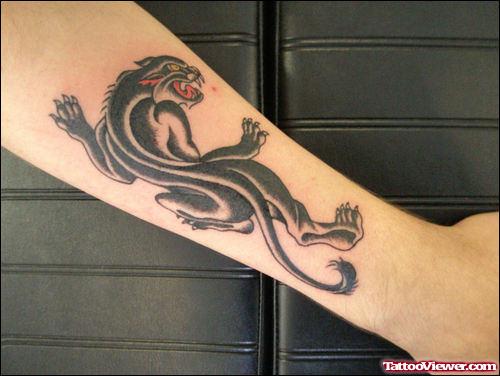 Amazing Black Panther Tattoo On Arm