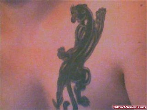 Crawling Panther Tattoo On Man Left Chest