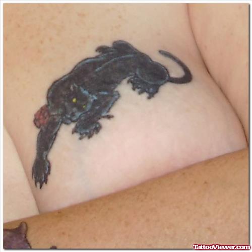 Panther Tattoo Design On Breast