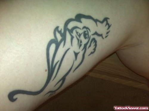 Panther Outline Tattoo On Arm
