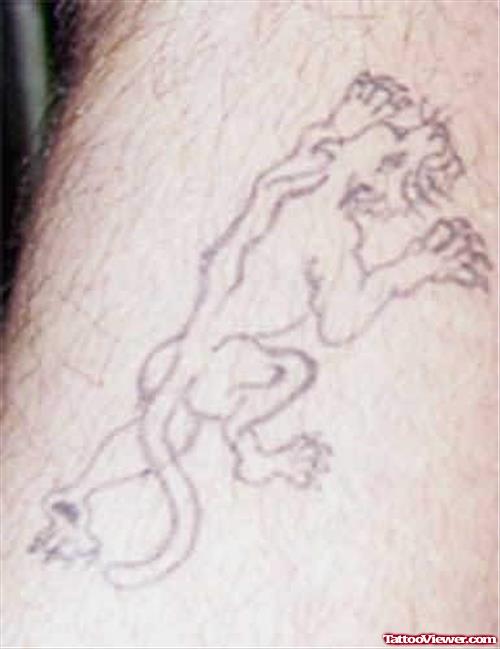 Panther Outline Tattoo