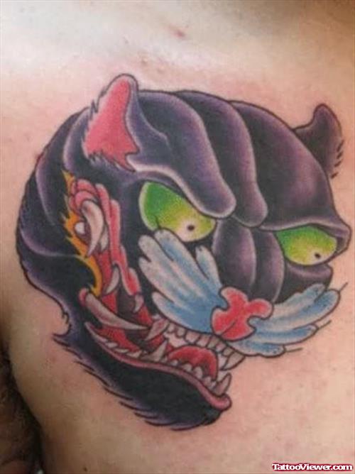 Japanese Panther Head Tattoo