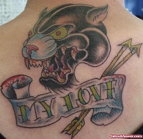 Black Panther Tattoo On Back