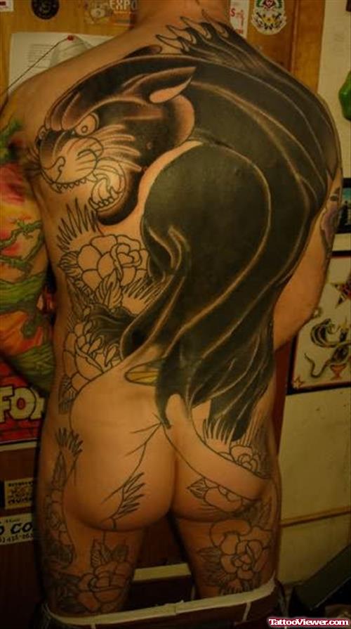 Black Panther Tattoo For Back