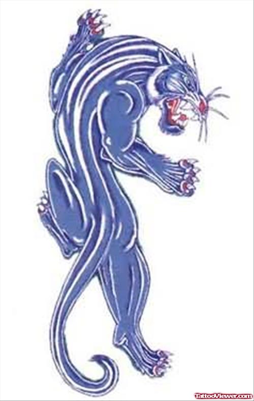 Purple Ink Panther Tattoo Design