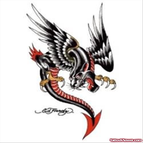 Dragon Panther Tattoo Design