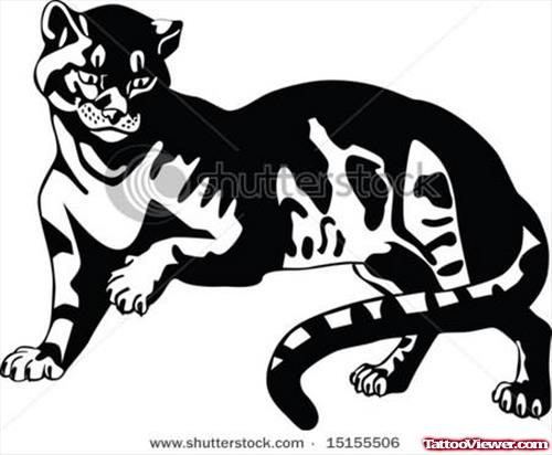 Black Cat Panther Tattoo Design
