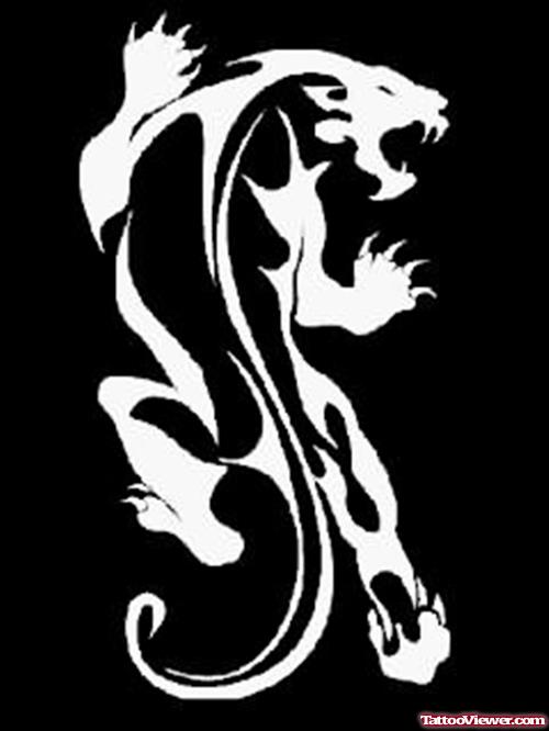 Black And White Panther Tattoo Design