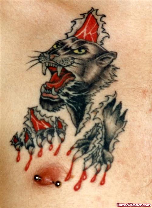 Awesome Panther Tattoo By Tattoostime.com