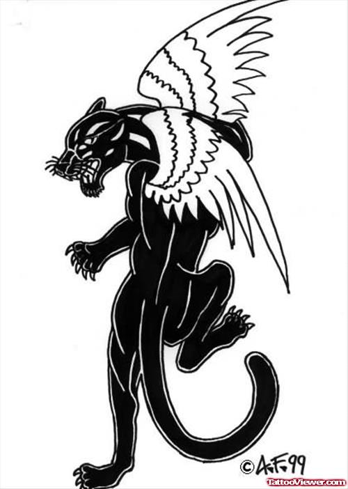 Angel Wings Panther Tattoo Art