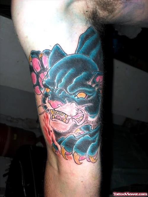 Panther Tattoo On Muscles