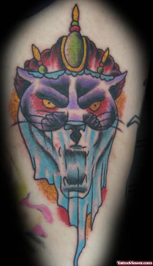 Crown Head Panther Tattoo