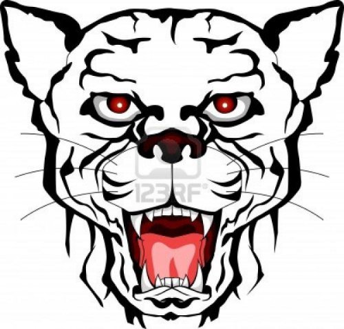 Red Eyes Panther Tattoo Design