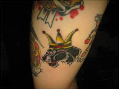 Panther Crown Head Tattoo