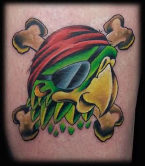 Pirate Parrot Head Tattoo