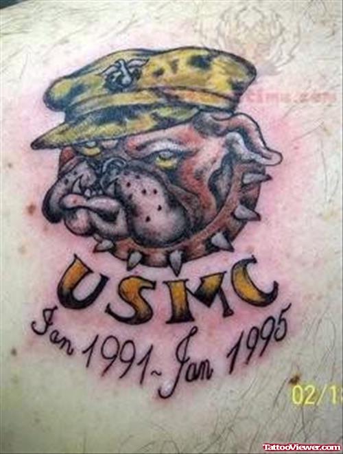 Patriotic Tattoo of a Dog