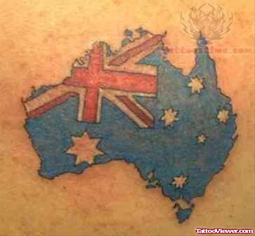 Patriotic Tattoo Australian Map