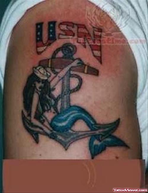 Patriotic USN Tattoo Design