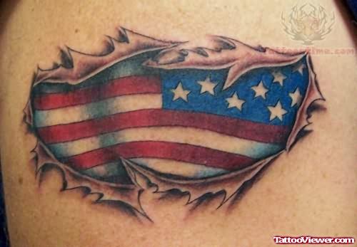 Petriotic Flag Tattoo Design