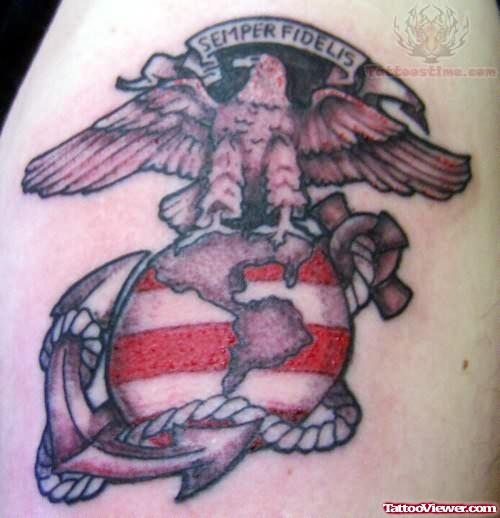 Semper Fi Eagle Big Tattoo