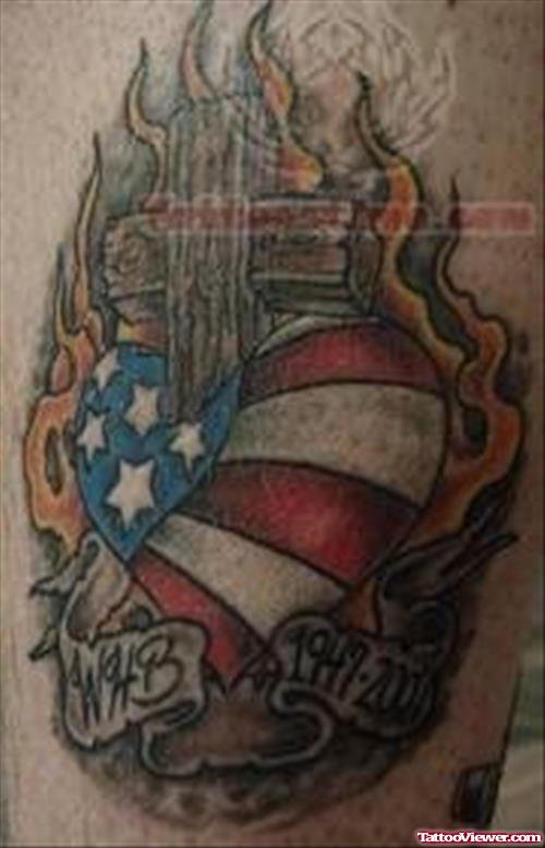Flaming Patriotic Tattoo