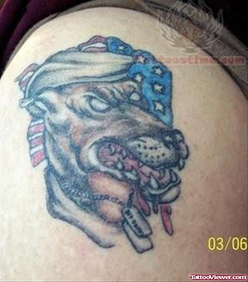 Tattoo of a Dog - A Patriotic Tattoo